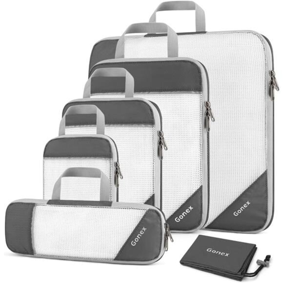 Compression Packing Cubes, Gonex Extensible Storage Mesh Bags Organizers - Picture 1 of 7